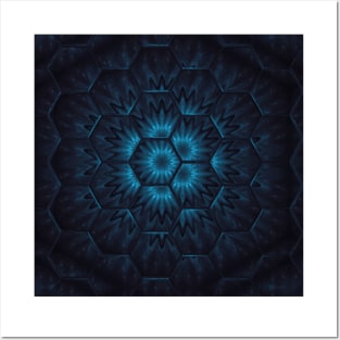 Teal Sunflower Fantasy Space Posters and Art